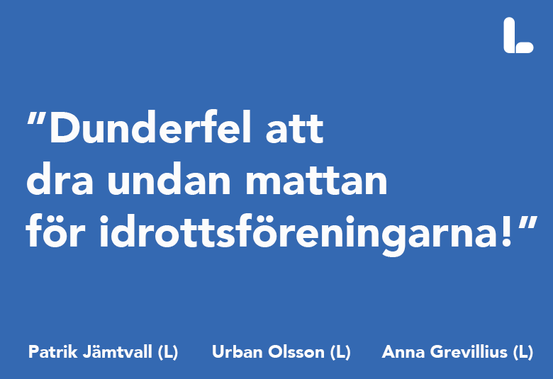 Dunderfel att dra undan mattan för idrottsföreningarna!