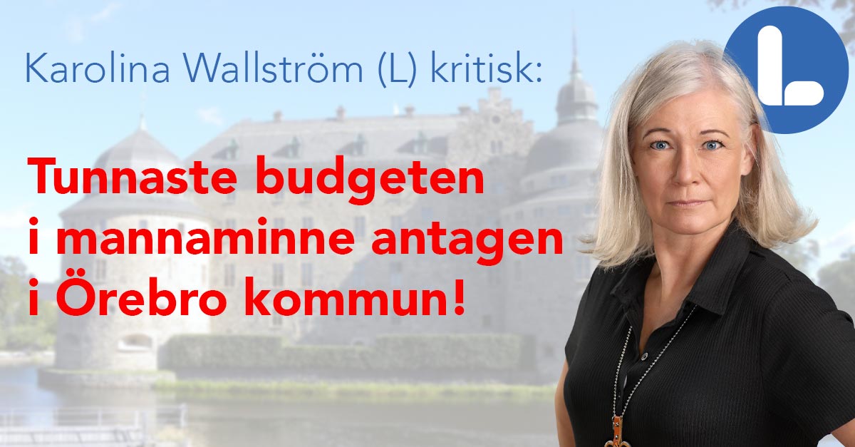 Karolina Wallström (L): Tunnaste budgeten i mannaminne  antagen i Örebro kommun!