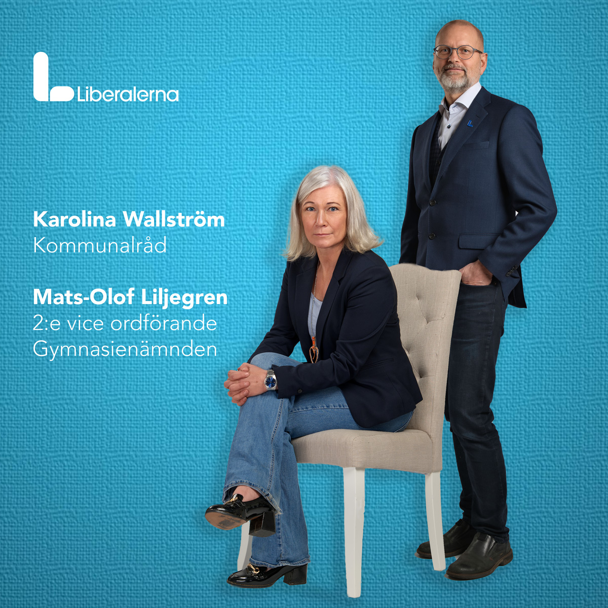 Karolina Wallström (L) Kommunalråd och Mats-Olof Liljegren, Liberalerna Örebro kommun 2:e vice ordförande Gymnasienämnden