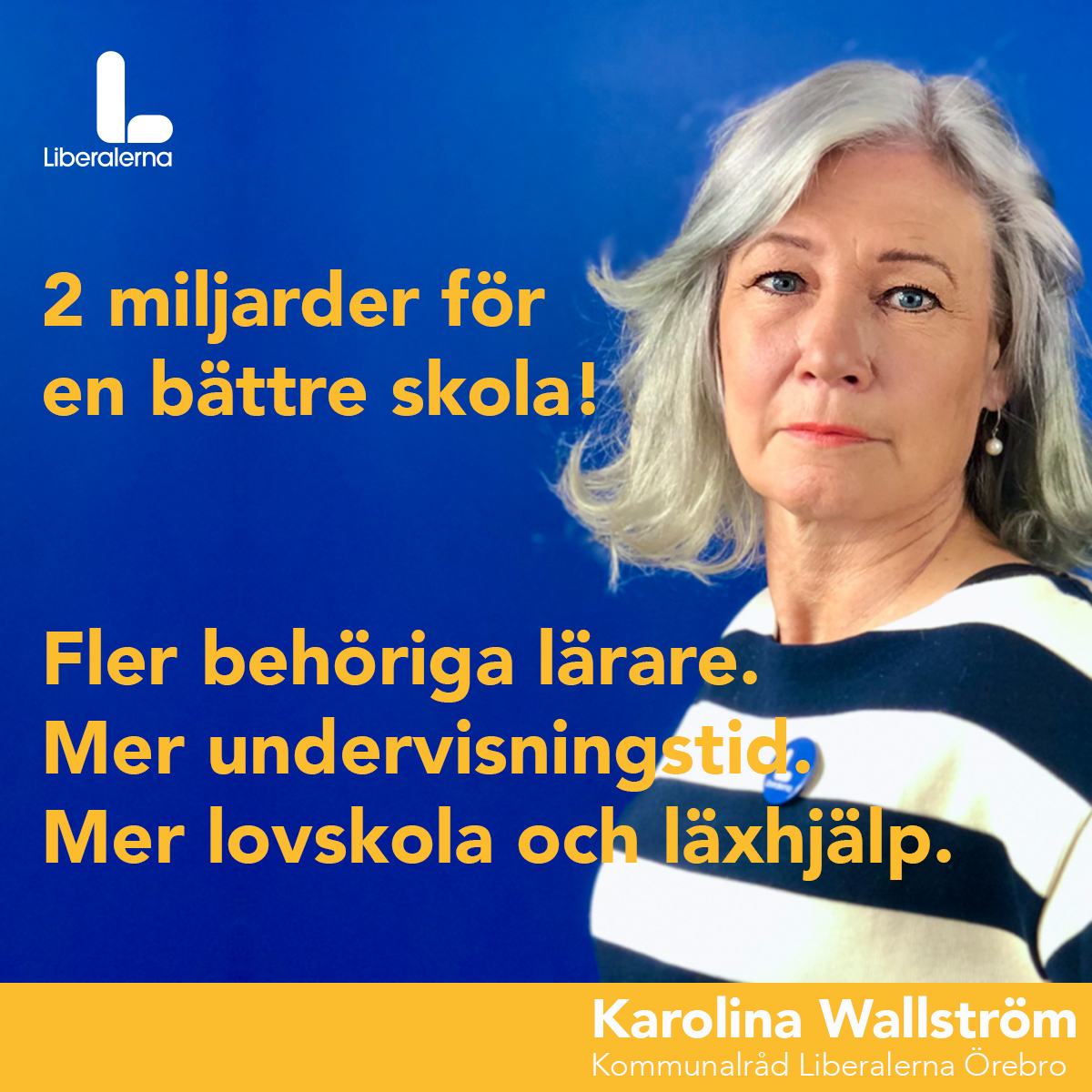 Kommunalråd Karolina Wallström (L)