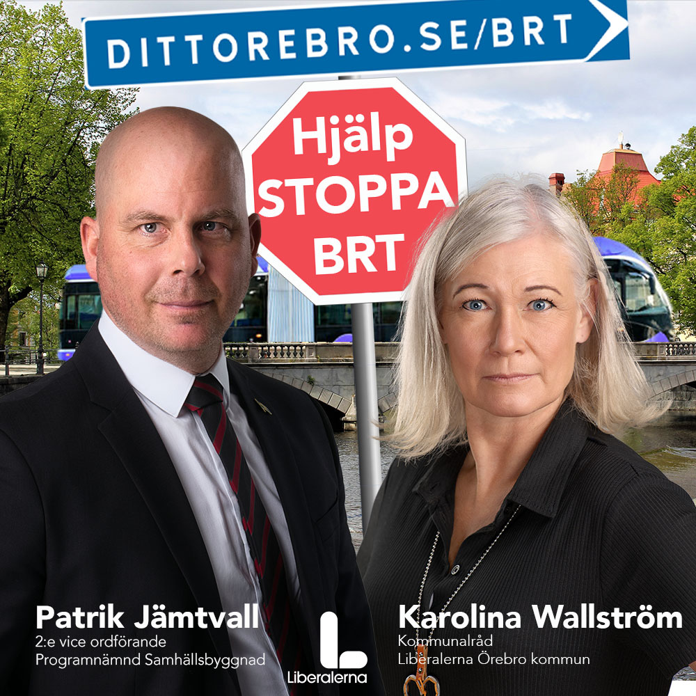 Patrik Jämtvall Liberalerna Örebro kommun 2:e vice ordförande Programnämnd Samhällsbyggnad och kommunalråd Karolina Wallström 