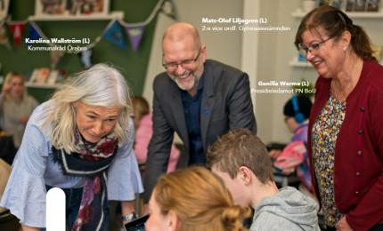 Karolina Wallström (L) Kommunalråd, Mats-Olof Liljegren och Gunilla Werme