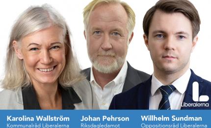 Kommunalråd Karolina Wallström, Riksdagsledamot Johan Pehrson, Oppositionsråd Willhelm Sundman