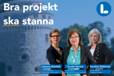 Johanna Reimfelt, Liberalerna Örebro kommun 2:e vice ordförande Programnämnd Social välfärd  Gunilla Werme, Liberalerna Örebro kommun Presidieledamot Programnämnd Barn och utbildning  Karolina Wallström Liberalerna Örebro kommun Kommunalråd