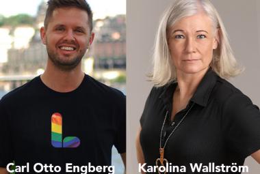 Carl Otto Engberg, förbundsordförande för HBT-liberaler och Kommunalråd Karolina Wallström